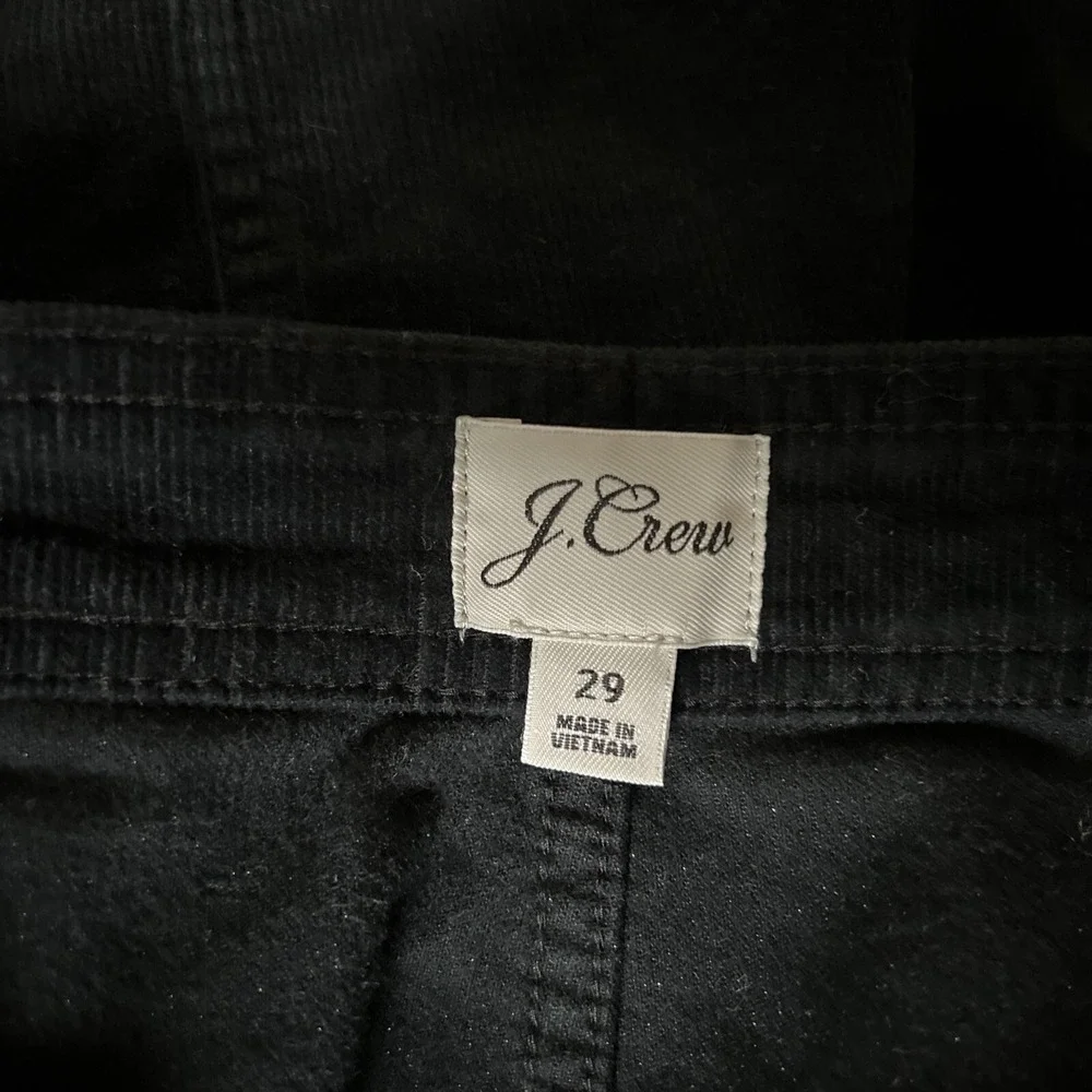 J.Crew Black Corduroy Button Down Front Skirt Size 29 Cute Career Classic Fall